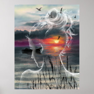 Poster Sunrise Lady - Natureza - Pintura Original