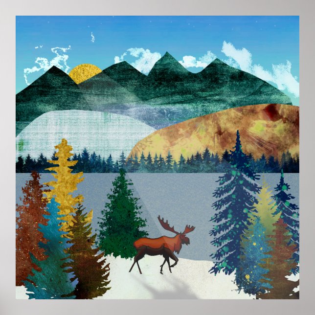 Poster Sunrise Moose (Frente)