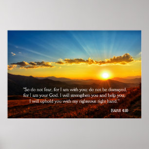 Poster Sunrise Mountain Não Teme Isaiah 41:10
