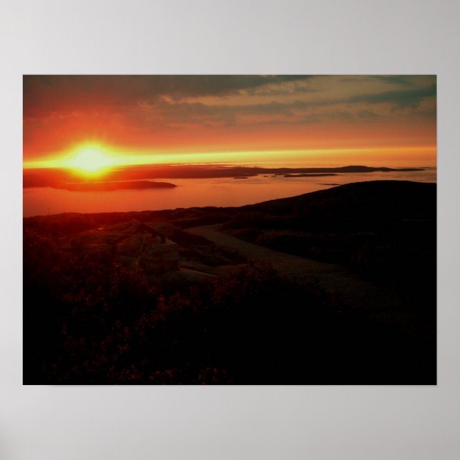Poster Sunrise no Parque Nacional de Acadia, Montanha Cad (Frente)