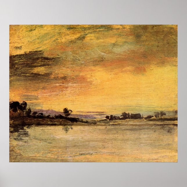 Poster Sunrise no rio por Joseph Mallord Turner (Frente)
