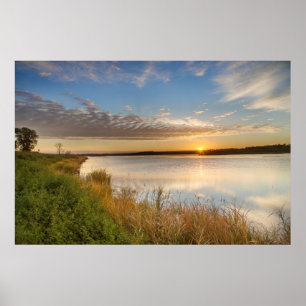 Pôster Sunrise Over Wetlands At Arrowwood National