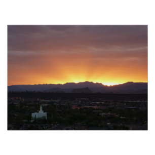 Pôster Sunrise sobre Ruas. George Utah Landscape