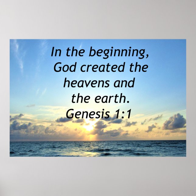 PÔSTER SUNRISIS SERENE GENESIS 1:1 SCRIPTURE FOTO (Frente)