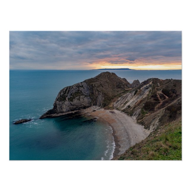 Pôster Sunset at Jurrasic Coast, England, UK (Frente)