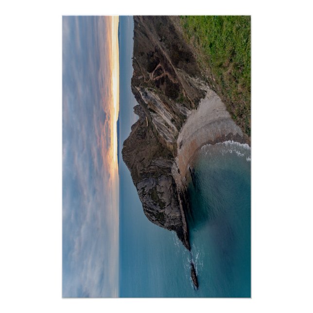Pôster Sunset at Jurrasic Coast, England, UK (Frente)