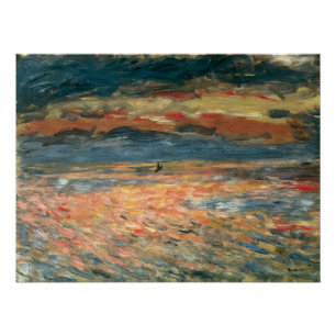 Pôster Sunset at Sea por Pierre Renoir, Vintage de Belas 