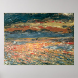 Pôster Sunset at Sea por Pierre Renoir, Vintage de Belas 
