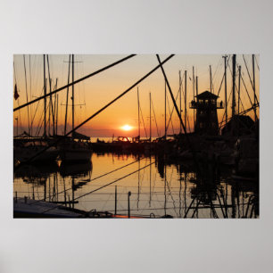 Poster Sunset Bagenkop Harbor, Langeland, Dinamarca