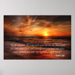Poster Sunset Beach Não Teme Isaiah 41:10