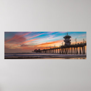 Poster Sunset by Huntington Beach Pier na Califórnia