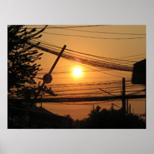 Poster Sunset com fio ... Krung Thep, Tailândia