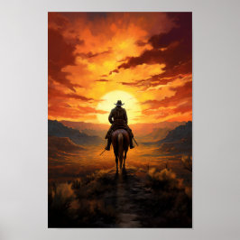 Poster Sunset Cowboy