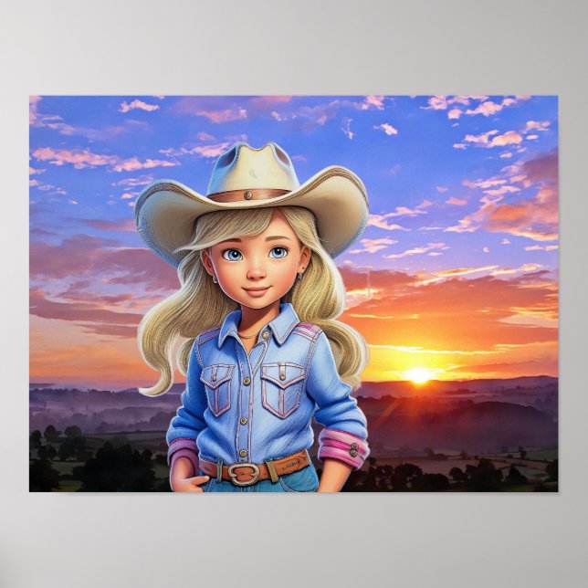Poster Sunset Cowgirl (Frente)