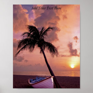 Poster Sunset Dark Beach Personalizado