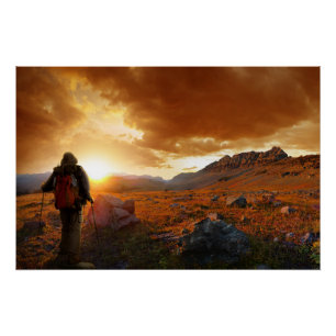 Pôster Sunset de 50 Montanhas - Parque Nacional Glacier
