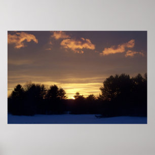 Pôster Sunset de Campo de inverno
