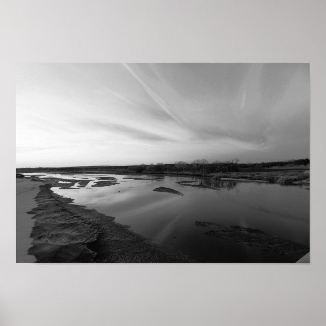 Poster Sunset de dezembro no rio Cimarron, Oklahoma (Frente)