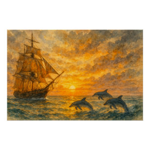 Pôster Sunset de Entrega Antigo