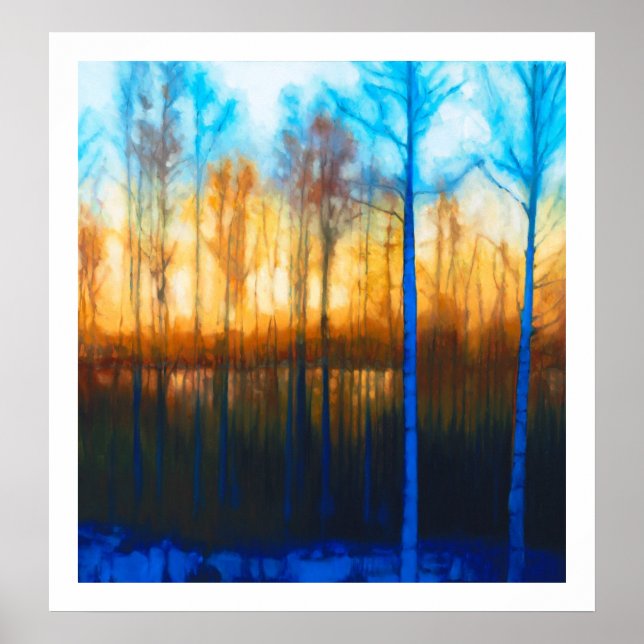 Poster Sunset de inverno no lago Siljan (Frente)