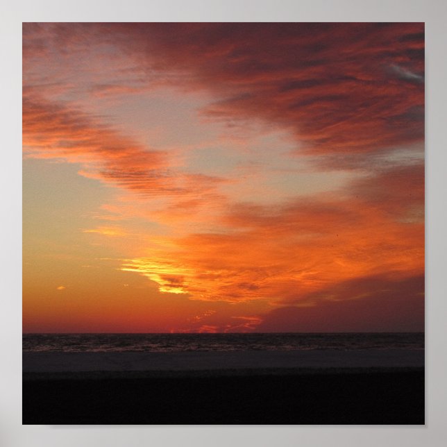 Poster Sunset de Janeiro em Siesta Key (Frente)