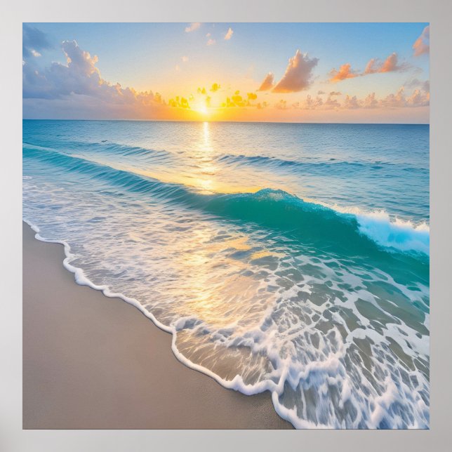 Poster Sunset de praia (Frente)