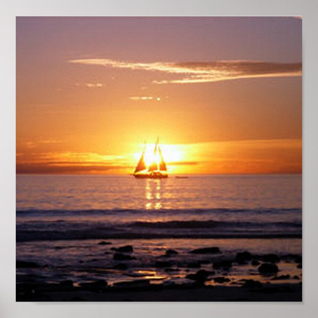 Pôster Sunset de praia a cabo (Frente)