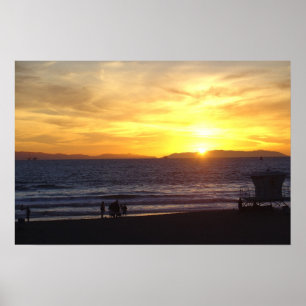 Poster Sunset de praia em Huntington