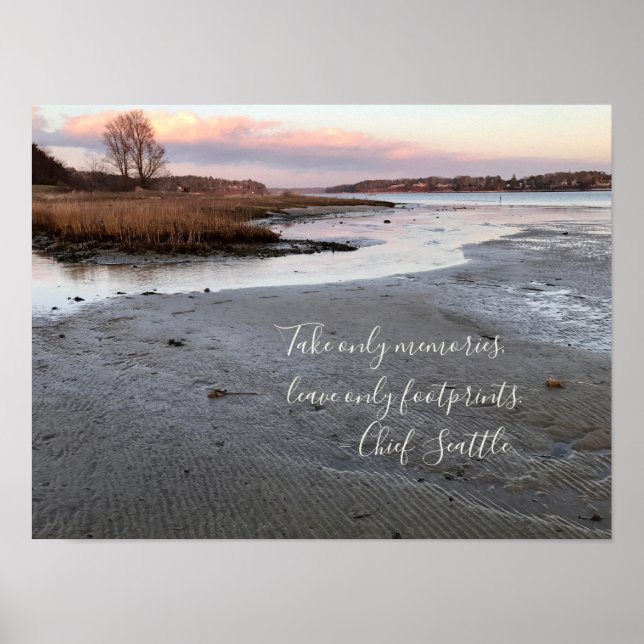 Poster Sunset do Oceano de inverno (Frente)