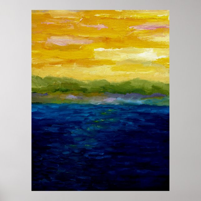 Pôster Sunset Dourado e Rosa (Frente)