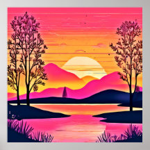Sunset Dourado Sobre Arte Rosa