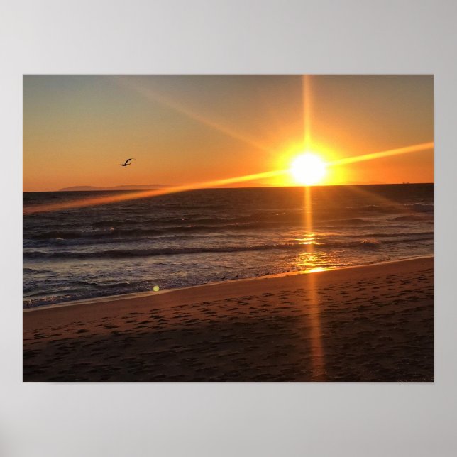 Poster Sunset em Newport Beach, Califórnia (Frente)