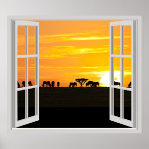 Poster Sunset em Serengeti
