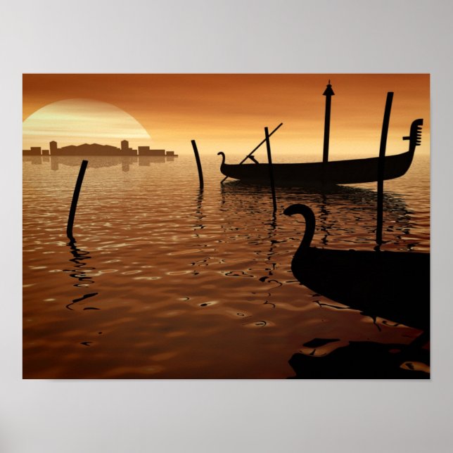 Pôster Sunset Em Veneza (Frente)