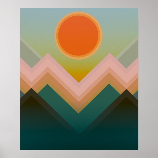 Poster Sunset in the Mountains (Frente)