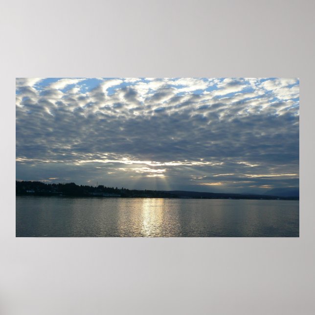 Poster Sunset na Colúmbia Britânica e no mar Canadense (Frente)