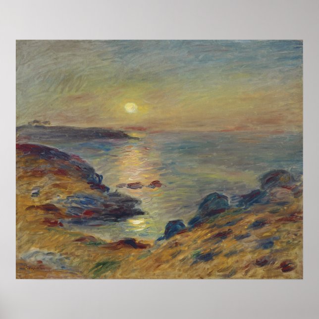 Poster Sunset na paisagem de arte em Douarnenez (Frente)