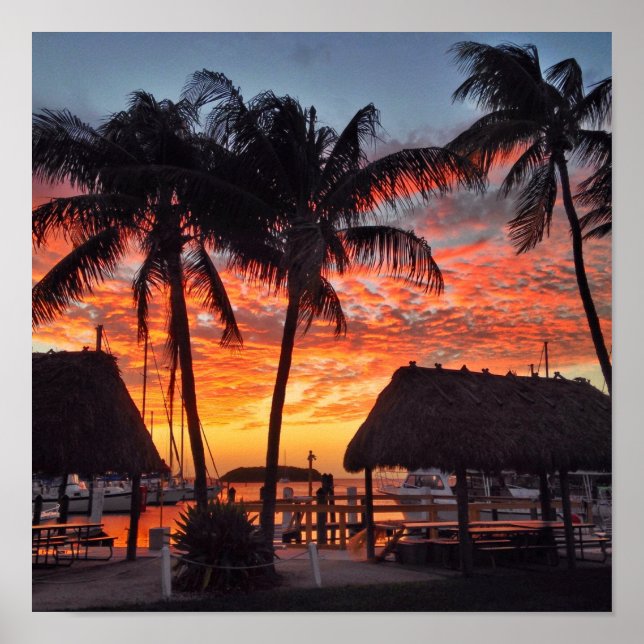 Poster Sunset nas Chaves da Flórida (Frente)