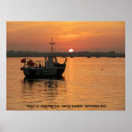Poster Sunset no cais de Mudeford, Reino Unido