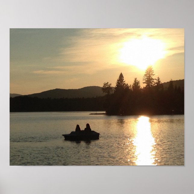 Poster Sunset no Lago Adirondack (Frente)