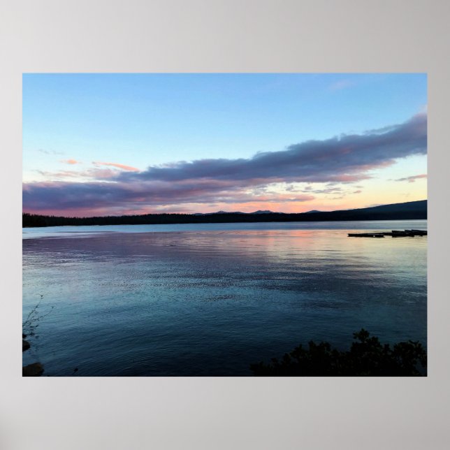 Poster Sunset no lago Crescent, OR (Frente)