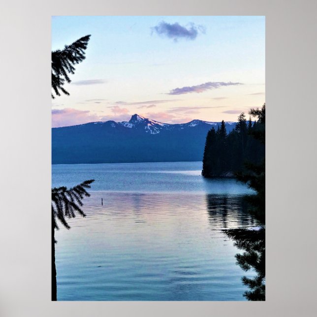 Poster Sunset no Lago Crescent, Oregon (Frente)