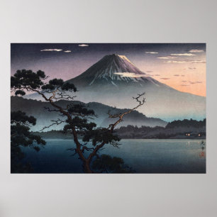 Poster Sunset no lago Saiko por Tsuchiya Koitsu