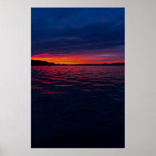 Poster Sunset no Lago Seneca, Ohio
