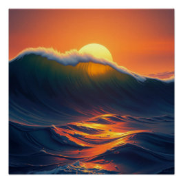 Pôster sunset ocean wall art