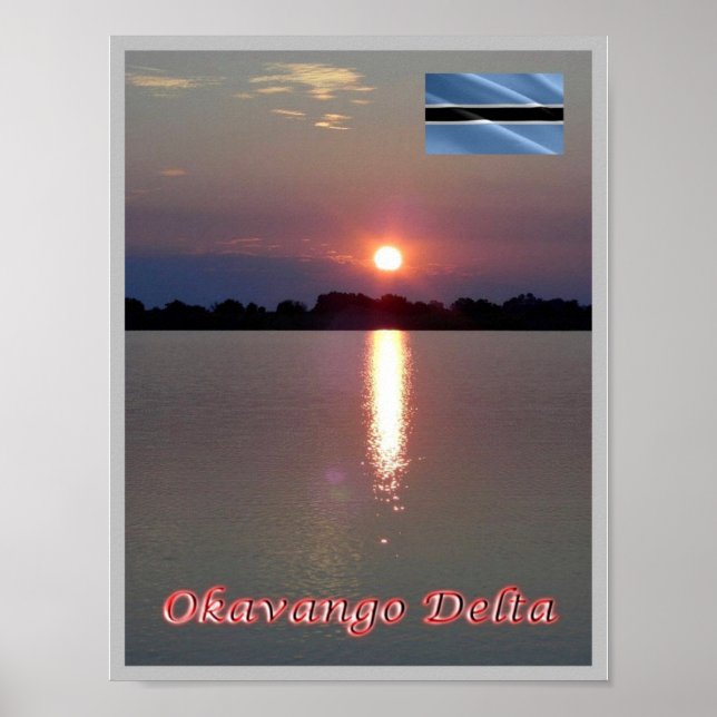 Poster SUNSET Okavango Delta - (Frente)