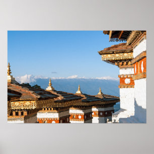 Poster Sunset on Dochula Pass - Bhutan, Himalaya