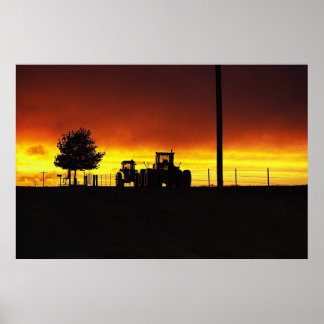 Pôster Sunset On The Farm