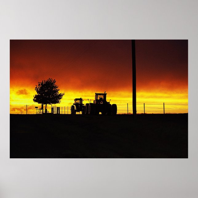 Pôster Sunset On The Farm (Frente)