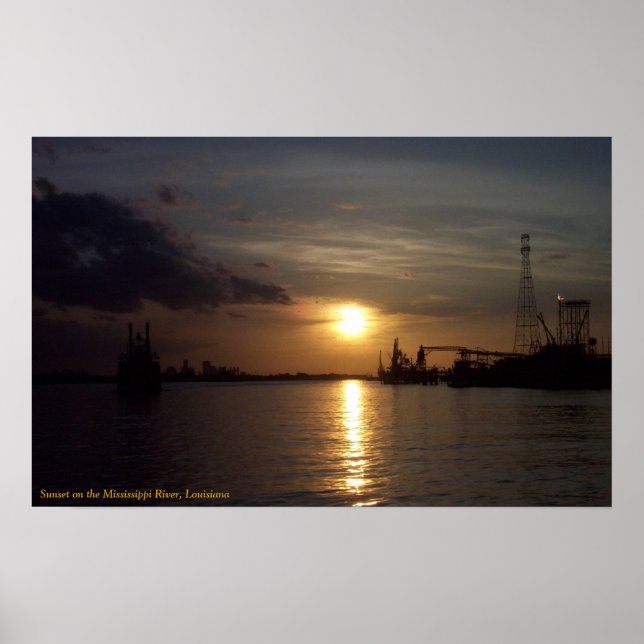 Poster Sunset on the Mississippi River, LA (Frente)